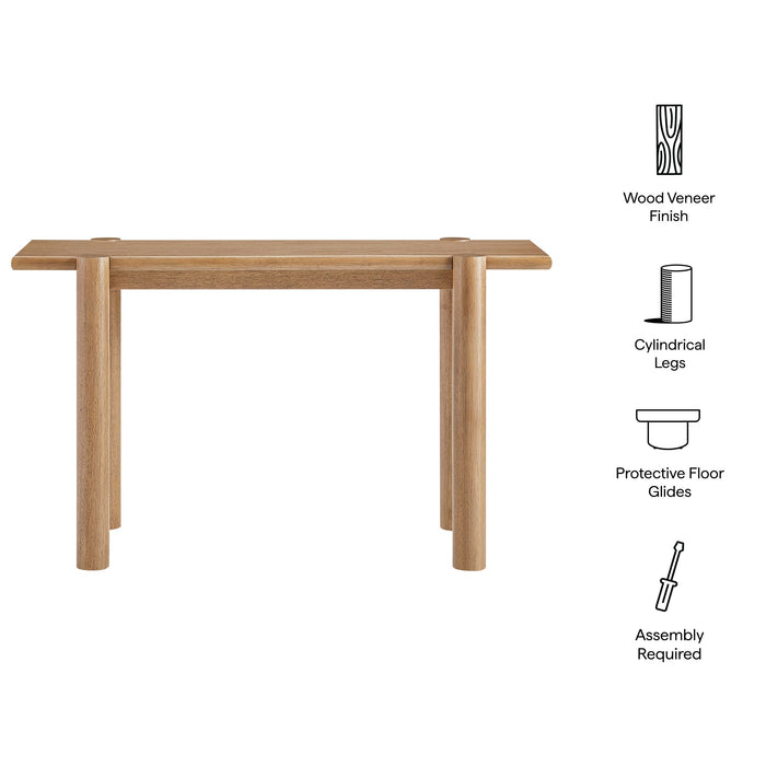 Modway Taschen Console Table in Weathered Oak - dimensions and specifications