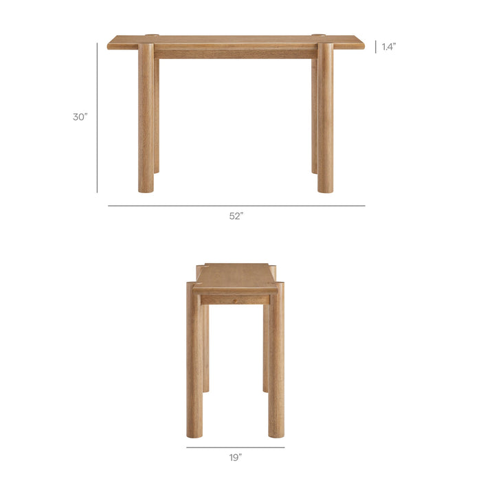 Modway Taschen Console Table in Weathered Oak - dimensions and specifications 16