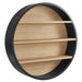 Romy 47" Round Wall Book Shelf Black Natural