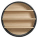 Romy 47" Round Wall Book Shelf Black Natural