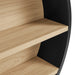 Romy 47" Round Wall Book Shelf Black Natural