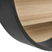 Romy 47" Round Wall Book Shelf Black Natural