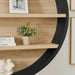 Romy 47" Round Wall Book Shelf Black Natural