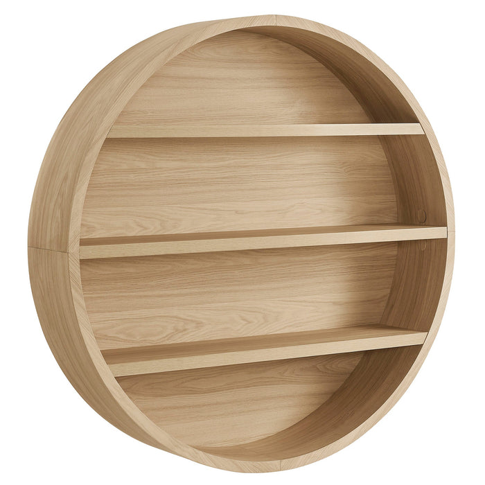 Romy 47" Round Wall Book Shelf Natural