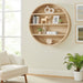 Romy 47" Round Wall Book Shelf Natural