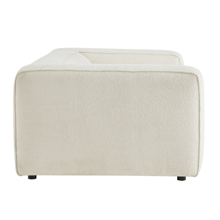 Modway Auren 88 Inch Lattice Bouclé Upholstered Sofa in Cream - angled view