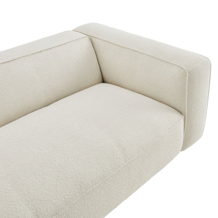 Modway Auren 88 Inch Lattice Bouclé Upholstered Sofa in Cream - lifestyle view