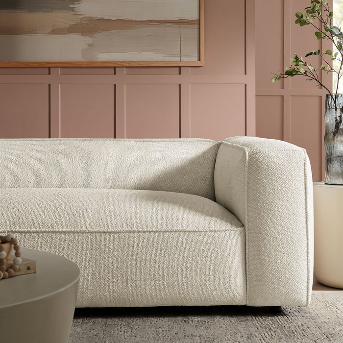 Modway Auren 88 Inch Lattice Bouclé Upholstered Sofa in Cream - lifestyle view 18