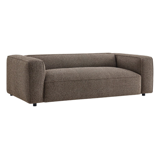 Modway Auren 88 Inch Lattice Bouclé Upholstered Sofa in Earth - front view