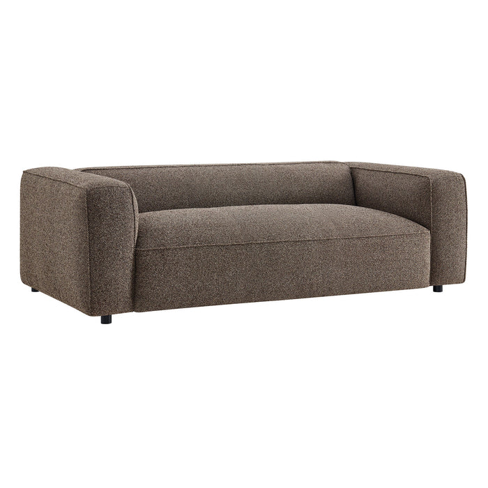 Modway Auren 88 Inch Lattice Bouclé Upholstered Sofa in Earth - front view