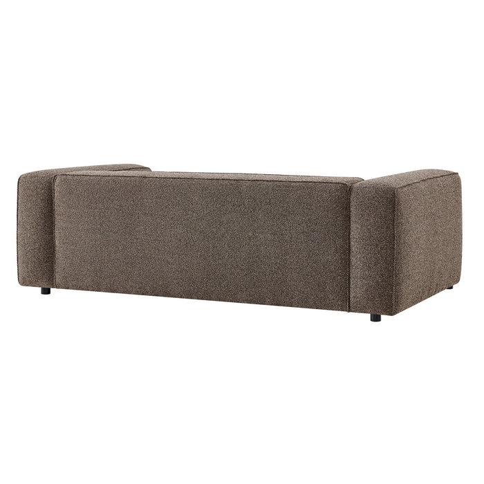 Modway Auren 88 Inch Lattice Bouclé Upholstered Sofa in Earth - side view