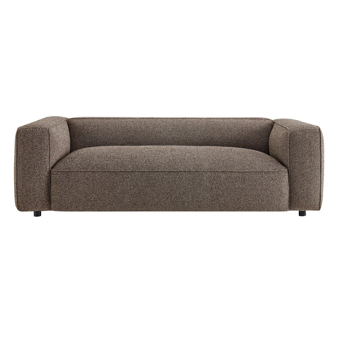 Modway Auren 88 Inch Lattice Bouclé Upholstered Sofa in Earth - detail view