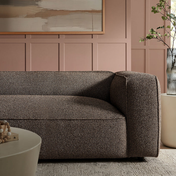 Modway Auren 88 Inch Lattice Bouclé Upholstered Sofa in Earth - lifestyle view 17