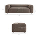 Modway Auren 88 Inch Lattice Bouclé Upholstered Sofa in Earth - dimensions and specifications 25