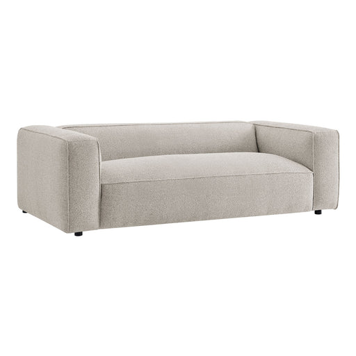 Modway Auren 88 Inch Lattice Bouclé Upholstered Sofa in Fog - front view