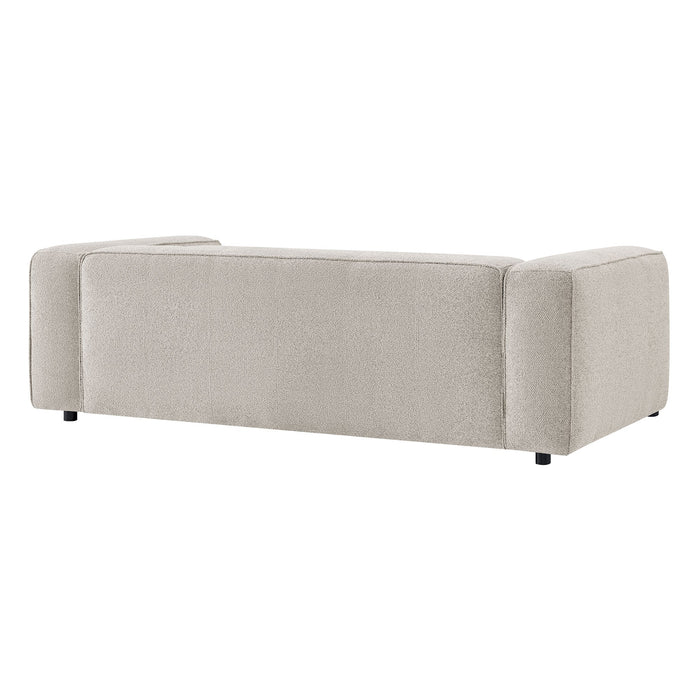 Modway Auren 88 Inch Lattice Bouclé Upholstered Sofa in Fog - side view