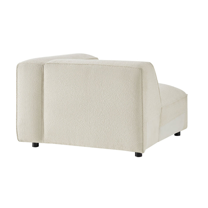 Modway Auren Lattice Bouclé Upholstered Modular Right-Facing Arm Chair in Cream - side view