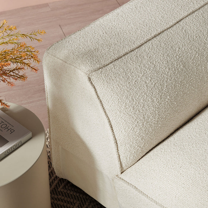 Modway Auren Lattice Bouclé Upholstered Modular Right-Facing Arm Chair in Cream - lifestyle view 18