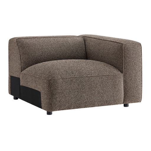 Modway Auren Lattice Bouclé Upholstered Modular Right-Facing Arm Chair in Earth - front view
