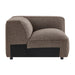 Modway Auren Lattice Bouclé Upholstered Modular Right-Facing Arm Chair in Earth - angled view