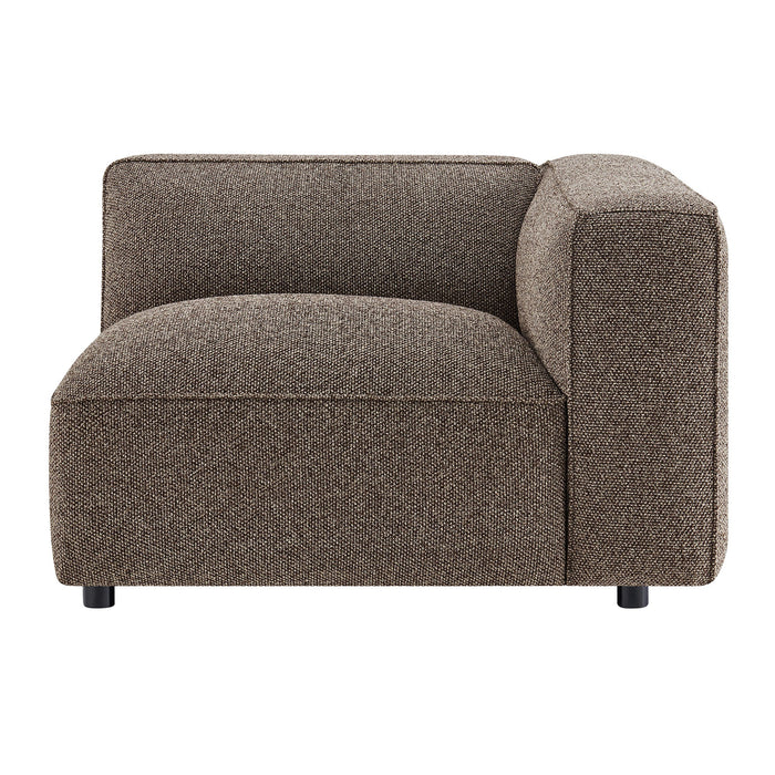 Modway Auren Lattice Bouclé Upholstered Modular Right-Facing Arm Chair in Earth - detail view