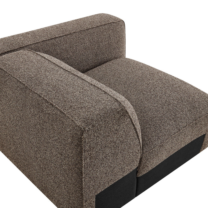 Modway Auren Lattice Bouclé Upholstered Modular Right-Facing Arm Chair in Earth - lifestyle view