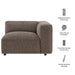 Modway Auren Lattice Bouclé Upholstered Modular Right-Facing Arm Chair in Earth - dimensions and specifications