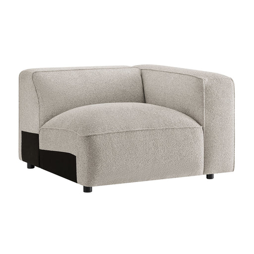 Modway Auren Lattice Bouclé Upholstered Modular Right-Facing Arm Chair in Fog - front view