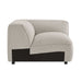 Modway Auren Lattice Bouclé Upholstered Modular Right-Facing Arm Chair in Fog - angled view