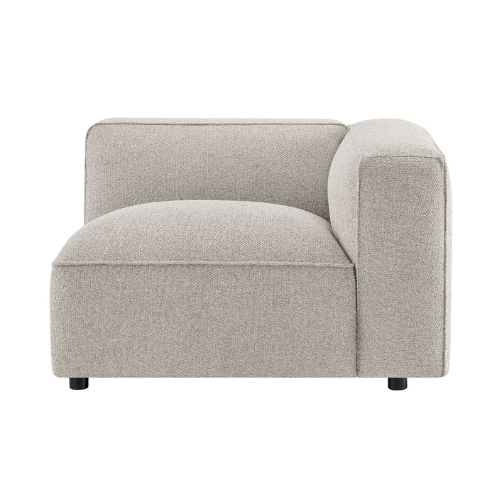 Modway Auren Lattice Bouclé Upholstered Modular Right-Facing Arm Chair in Fog - detail view