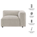 Modway Auren Lattice Bouclé Upholstered Modular Right-Facing Arm Chair in Fog - dimensions and specifications