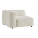 Modway Auren Lattice Bouclé Upholstered Modular Left-Facing Arm Chair in Cream - front view
