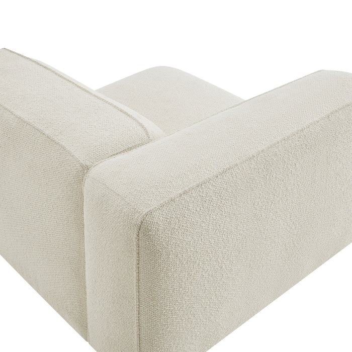 Modway Auren Lattice Bouclé Upholstered Modular Left-Facing Arm Chair in Cream - lifestyle view