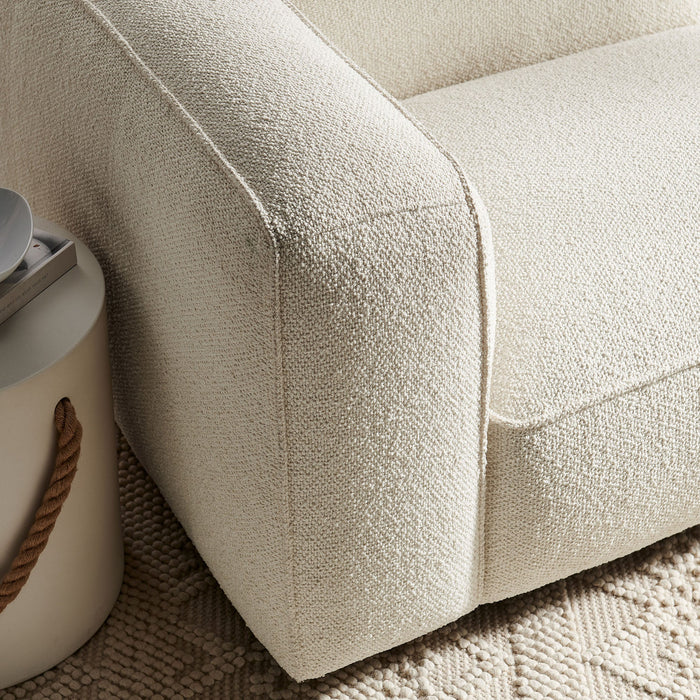 Modway Auren Lattice Bouclé Upholstered Modular Left-Facing Arm Chair in Cream - lifestyle view 18