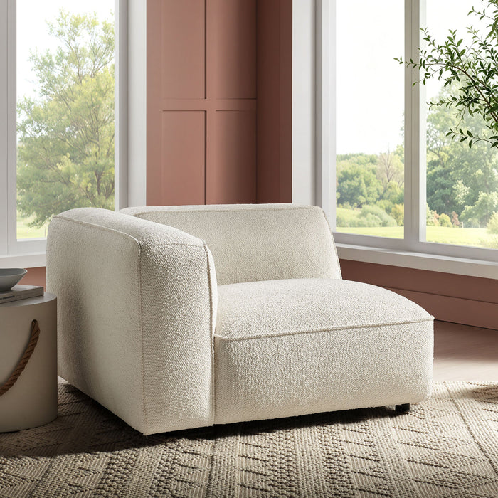 Modway Auren Lattice Bouclé Upholstered Modular Left-Facing Arm Chair in Cream - lifestyle view 21