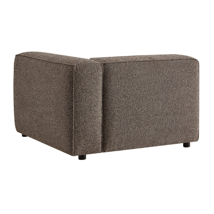 Modway Auren Lattice Bouclé Upholstered Modular Left-Facing Arm Chair in Earth - side view