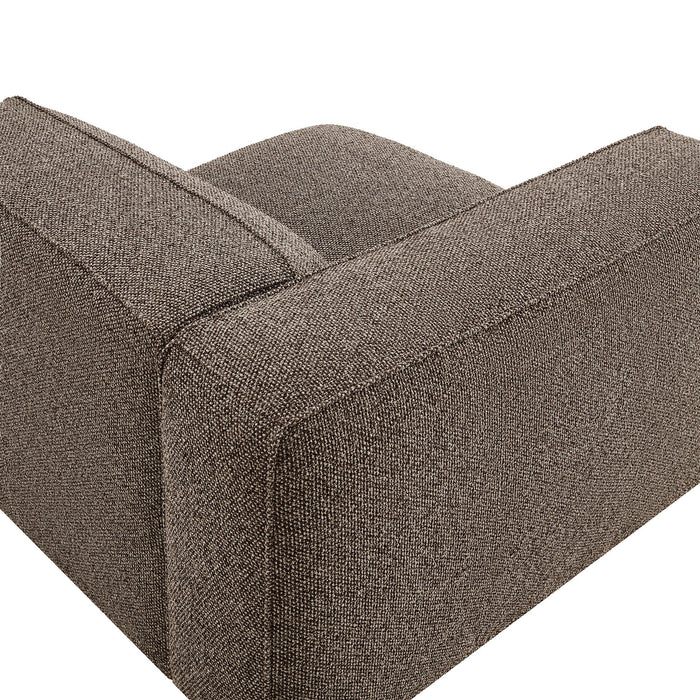 Modway Auren Lattice Bouclé Upholstered Modular Left-Facing Arm Chair in Earth - lifestyle view
