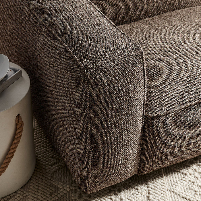 Modway Auren Lattice Bouclé Upholstered Modular Left-Facing Arm Chair in Earth - lifestyle view 17