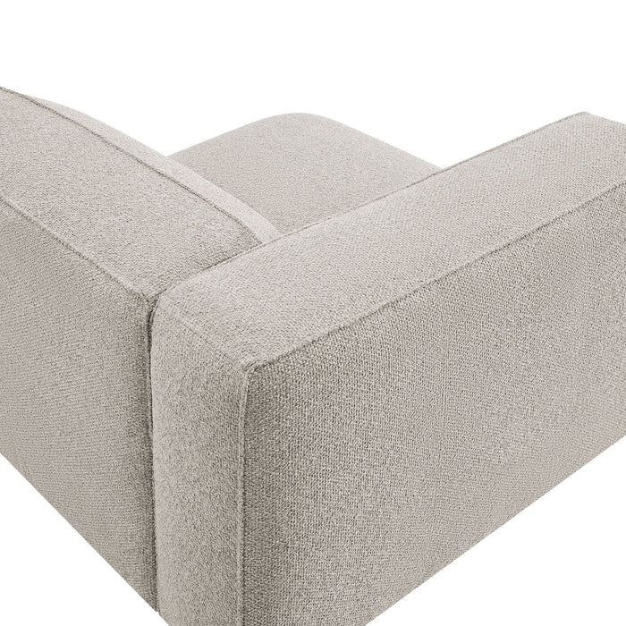 Modway Auren Lattice Bouclé Upholstered Modular Left-Facing Arm Chair in Fog - lifestyle view