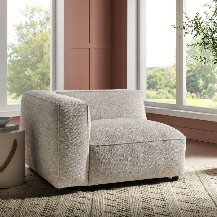 Modway Auren Lattice Bouclé Upholstered Modular Left-Facing Arm Chair in Fog - lifestyle view 19