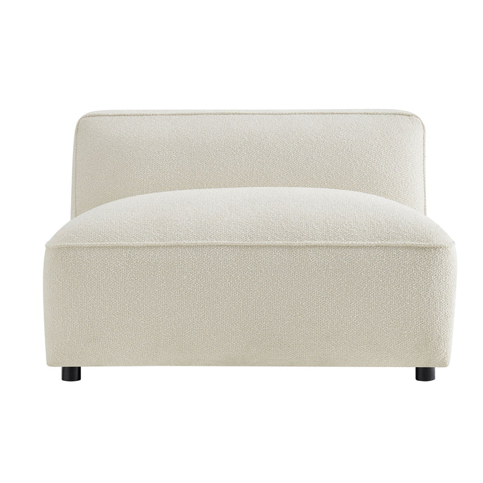 Modway Auren Lattice Bouclé Upholstered Modular Armless Chair in Cream - detail view