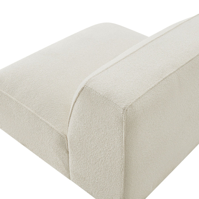 Modway Auren Lattice Bouclé Upholstered Modular Armless Chair in Cream - lifestyle view