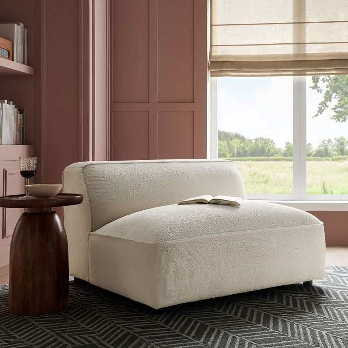 Modway Auren Lattice Bouclé Upholstered Modular Armless Chair in Cream - lifestyle view 20