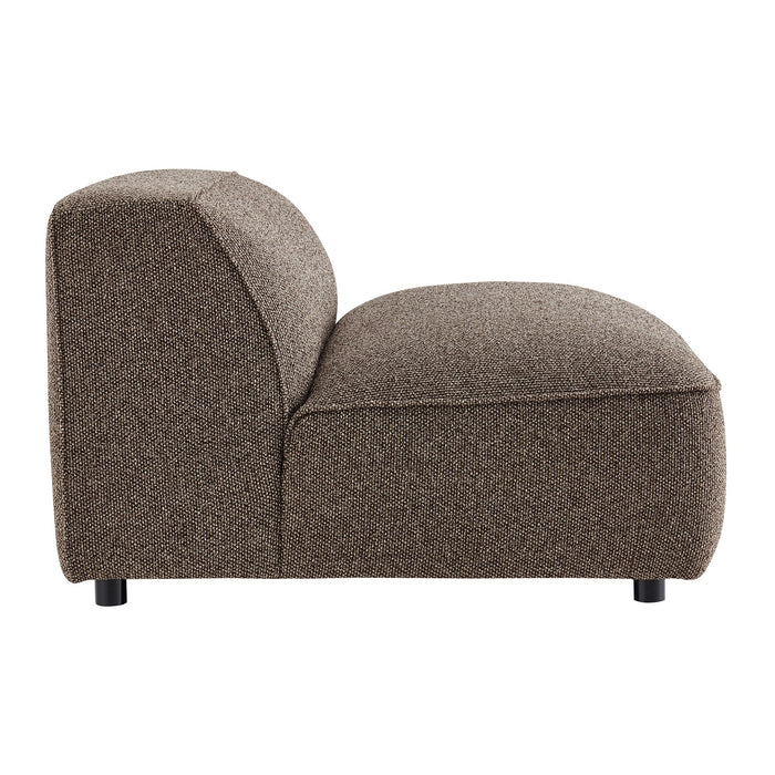 Modway Auren Lattice Bouclé Upholstered Modular Armless Chair in Earth - angled view