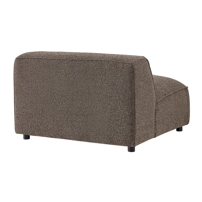 Modway Auren Lattice Bouclé Upholstered Modular Armless Chair in Earth - side view