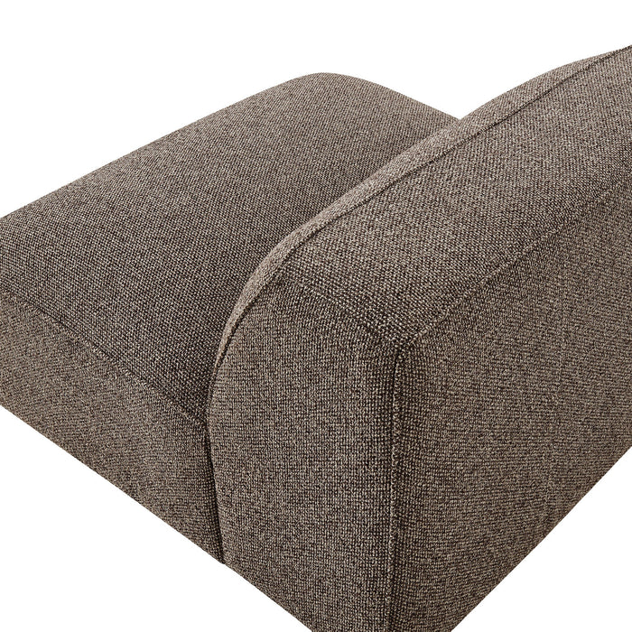 Modway Auren Lattice Bouclé Upholstered Modular Armless Chair in Earth - lifestyle view