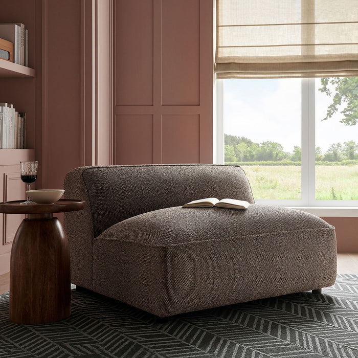 Modway Auren Lattice Bouclé Upholstered Modular Armless Chair in Earth - lifestyle view 21
