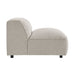 Modway Auren Lattice Bouclé Upholstered Modular Armless Chair in Fog - angled view