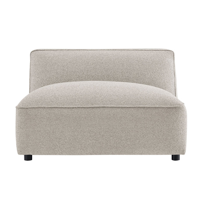 Modway Auren Lattice Bouclé Upholstered Modular Armless Chair in Fog - detail view
