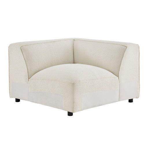 Modway Auren Lattice Bouclé Upholstered Modular Corner Chair in Cream - front view